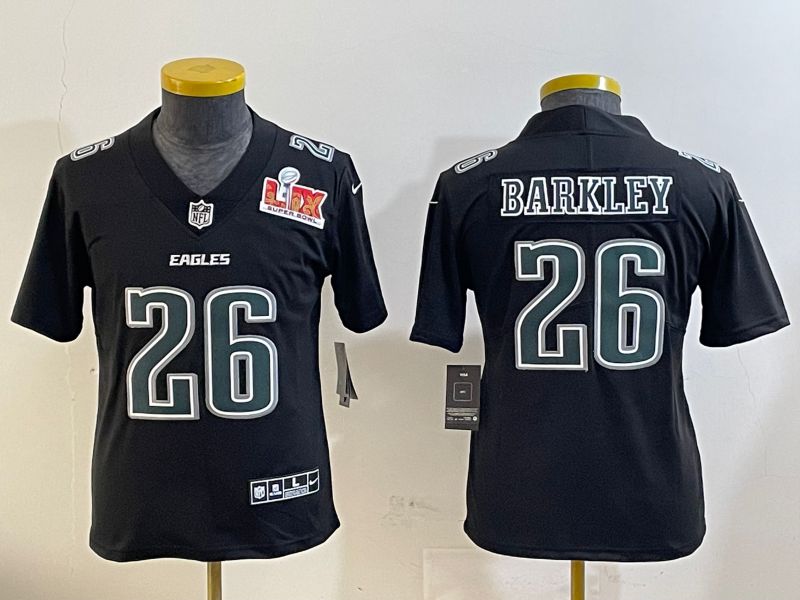 Youth Philadelphia Eagles #26 Barkley Black Fashion 2025 Nike Limited NFL Jersey style 1